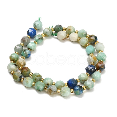 Natural Chrysocolla and Lapis Lazuli Beads Strands GG-CBA3921-B07-8mm-1