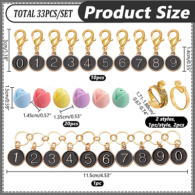Number DIY Knitting Tool Sets HJEW-NB00074-06-1