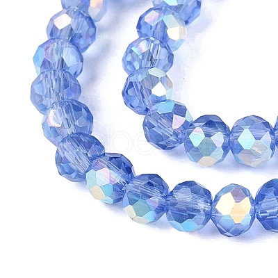 AB Color Plated Transparent Glass Rondelle Beads Strands EGLA-T029-4mm-10P-1