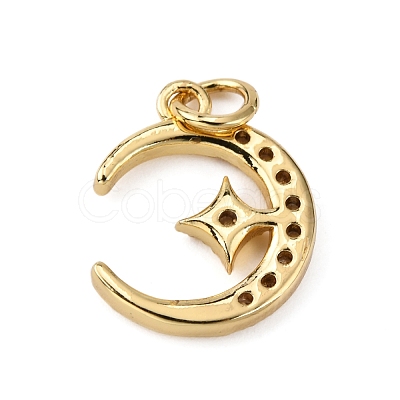 Brass Micro Pave Clear Cubic Zirconia Pendants KK-WH0035-69-1