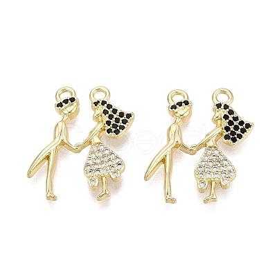 Valentine's Day Brass Micro Pave Cubic Zirconia Pendants KK-Q072-14G-1