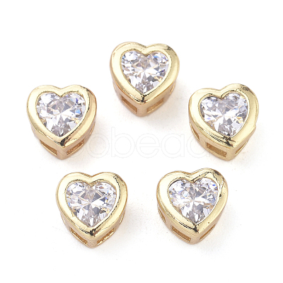 PVD Vacuum Plating Brass Cubic Zirconia Pendants ZIRC-I040-01G-1