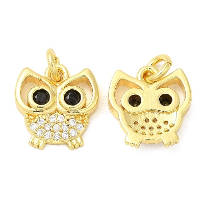Brass Micro Pave Cubic Zirconia Pendants KK-P236-06G-1
