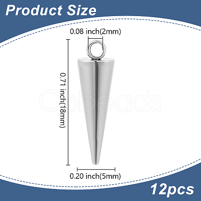 12Pcs 304 Stainless Steel Pendants STAS-LP0001-35-1