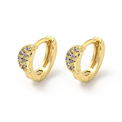 Brass Micro Pave Cubic Zirconia Hoop Earring EJEW-C088-14B-G-1