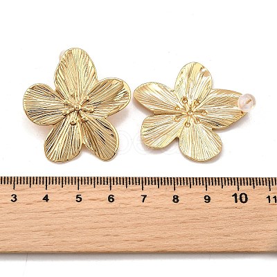 Brass Stud Earrings LS-EJEW-Z117-03G-1