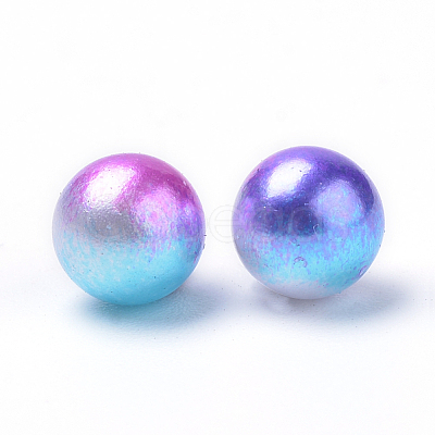 Rainbow Acrylic Imitation Pearl Beads OACR-R065-10mm-A06-1