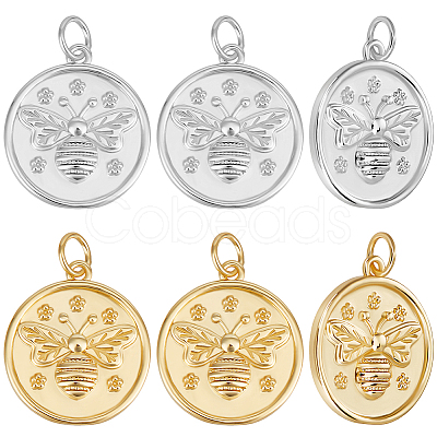 10Pcs 2 Colors Rack Plating Brass Pendants KK-BBC0026-22-1
