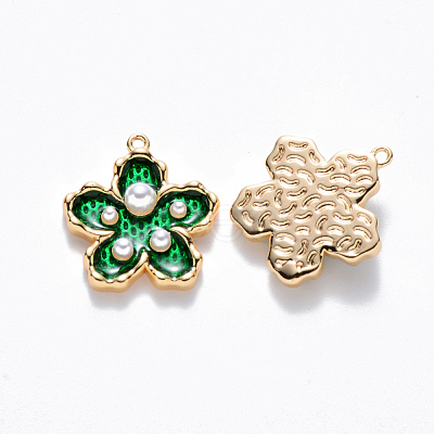 Brass Enamel Pendants KK-T049-052G-02-NF-1