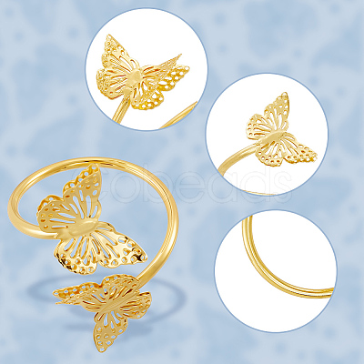 Butterfly Iron Napkin Rings AJEW-WH20070-109G-1