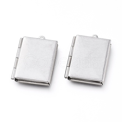 Non-Tarnish 304 Stainless Steel Locket Pendants STAS-K192-08P-1