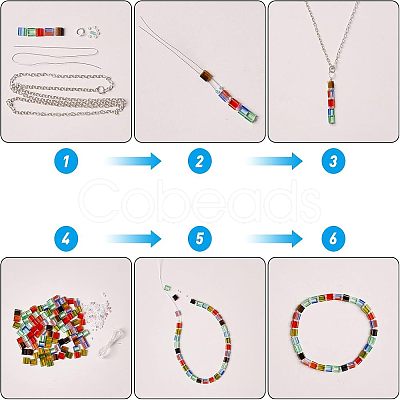 240Pcs 6 Colors 2-Hole Glass Seed Beads SEED-NB0001-24-1
