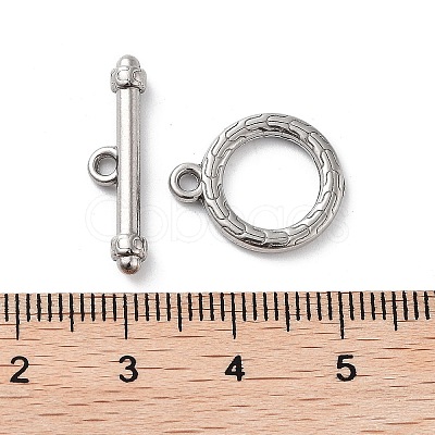 Non-Tarnish 304 Stainless Steel Ring Toggle Clasps X-STAS-A092-09E-P-1