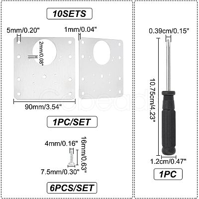 Unicraftale 10 Sets 430 Stainless Steel Mounting Plate AJEW-UN0001-33-1