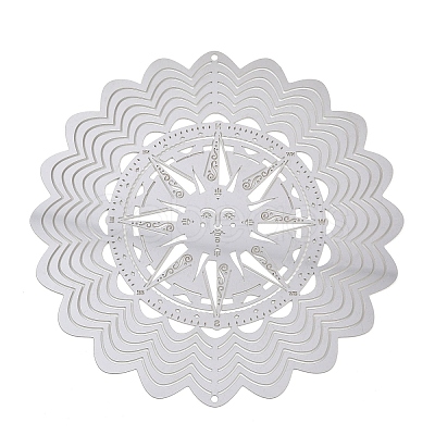 201 Stainless Steel 3D Rotating Hanging Wind Spinner STAS-B122-01P-06-1