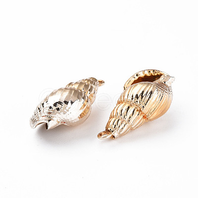 Electroplate Spiral Shell Pendants SSHEL-N034-111-1