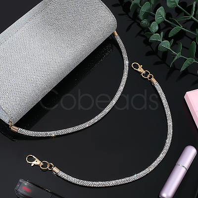 2Pcs Alloy Rhinestone Round Cord Bag Handles AJEW-PH0007-73A-1