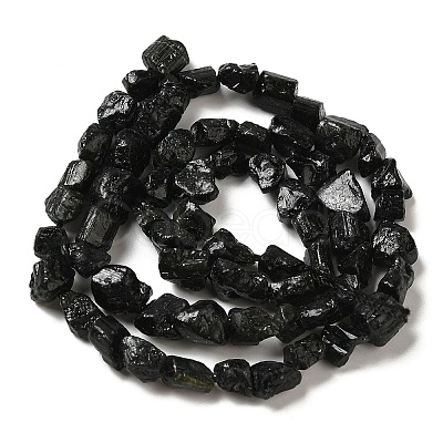 Raw Rough Natural Black Tourmaline Beads Strands G-I283-G09-02-1