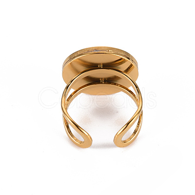 201 Stainless Steel Cuff Pad Ring Settings X-STAS-S080-040D-G-1