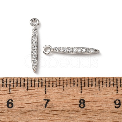 Brass Micro Pave Clear Cubic Zirconia Pendants KK-C253-08P-1