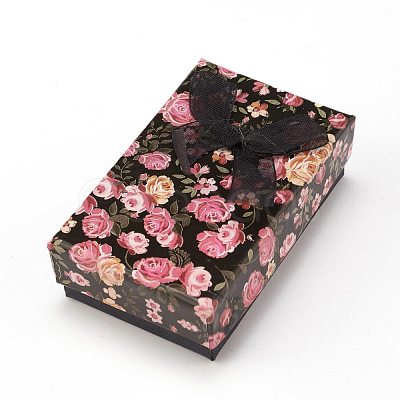 Flower Pattern Cardboard Jewelry Packaging Box CBOX-L007-003A-1