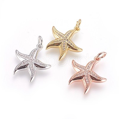 Brass Micro Pave Cubic Zirconia Pendants ZIRC-G150-05-1