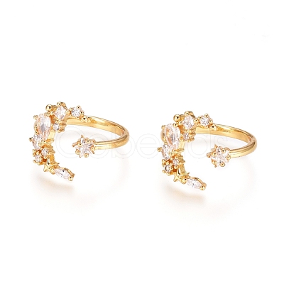 Adjustable Brass Finger Rings RJEW-G096-37G-1