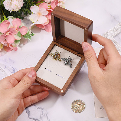 Wood Cuff-link Gift Storage Magnetic Boxes CON-WH0089-265B-1