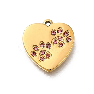 304 Stainless Steel Rhinestone Pendants STAS-R159-55G-01-1