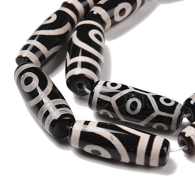 Natural Agate Tibetan Style 9-Eye dZi Beads Strands TDZI-K001-01U-1