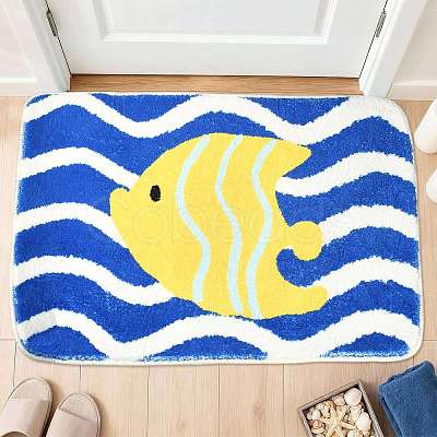 Flocking Fibre Tropical Fish Bath Mat AJEW-FZC0003-05B-1