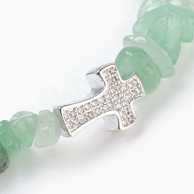 Natural Green Aventurine Beads Stretch Bracelets BJEW-JB03926-08-1