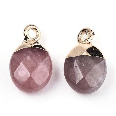 Natural Strawberry Quartz Charms G-N326-58F-1