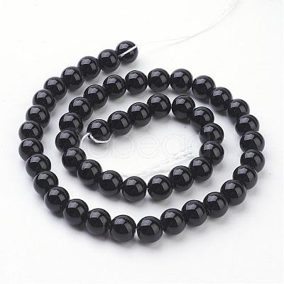 Synthetic Black Stone Beads Strands GSR044-1