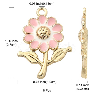 8Pcs Alloy Enamel Pendants ENAM-YW0002-31F-1