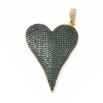 Rack Plating Brass Micro Pave Cubic Zirconia Pendants KK-E281-01G-1