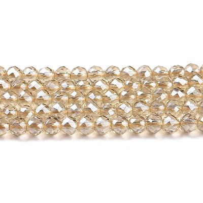 Transparent Electroplate Glass Beads Strands GLAA-H021-01B-PL02-1