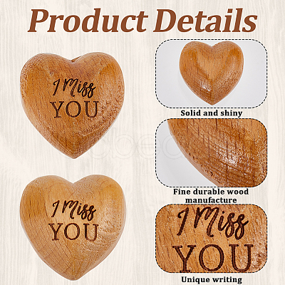 2Pcs Beech Wood Display Decorations AJEW-CN0002-86-1