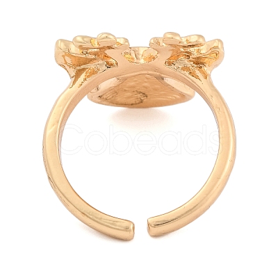 Christmas Theme Alloy Enamel Open Cuff Ring RJEW-C106-02B-KCG-1