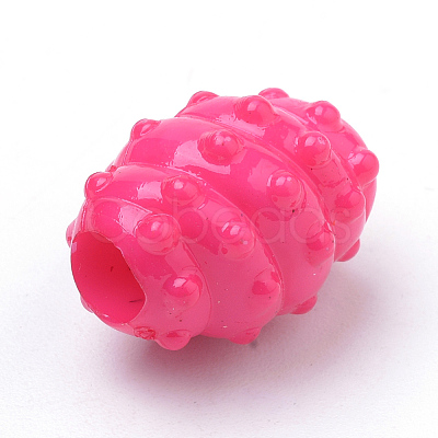 Bumpy Opaque Acrylic Large Hole Beads SACR-Q190-03-1
