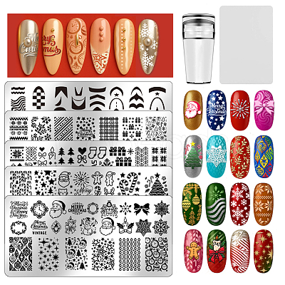 Stainless Steel DIY Nail Art Templates MRMJ-WH0098-052-1