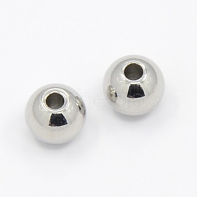 Tarnish Resistant 304 Stainless Steel Smooth Round Beads X-STAS-M006-01A-1