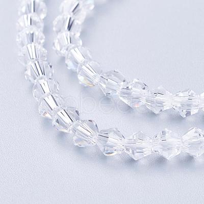 Clear Glass Bicone Beads Strands X-GLAA-S026-07-1