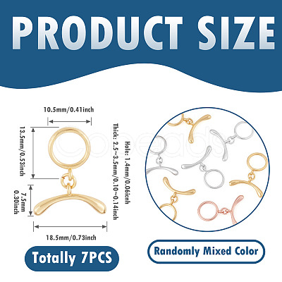7Pcs Ring Brass Toggle Clasps KK-TADJ0001-21-1