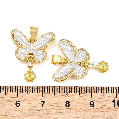 Brass Micro Clear Cubic Zirconia Peg Bails Pin Pendants KK-CBA6A75-51B-G-1