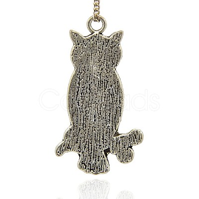 Antique Silver Alloy Enamel Pendants ENAM-J265-01AS-1