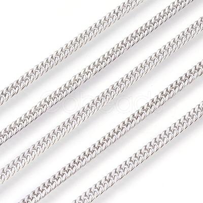Tarnish Resistant 201 Stainless Steel Curb Chains CHS-L017-17A-1