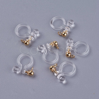 Transparent U Type Alloy Ear Clip X-PALLOY-WH0009-01G-1