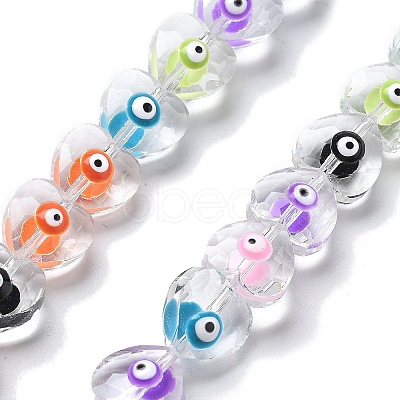 Handmade Evil Eye Lampwork Beads Strands LAMP-F035-15C-1