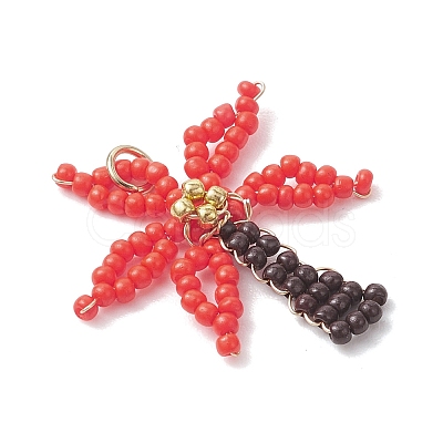 Glass Seed Beaded Pendants PALLOY-MZ01251-02-1